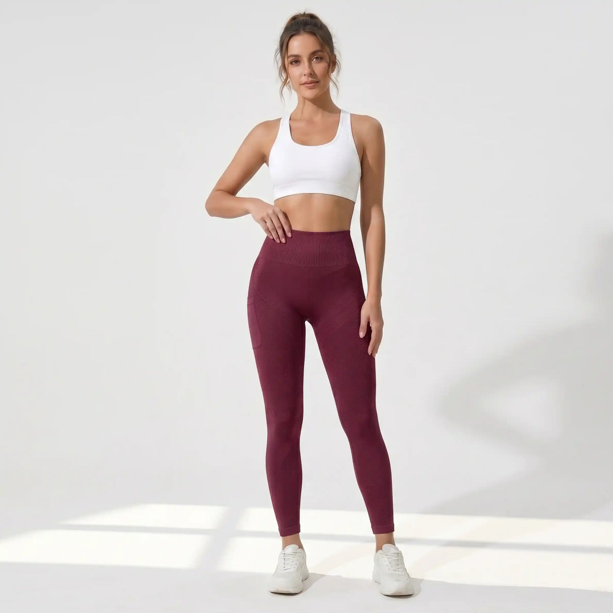 AUREN 3D Leggings - Burgundy