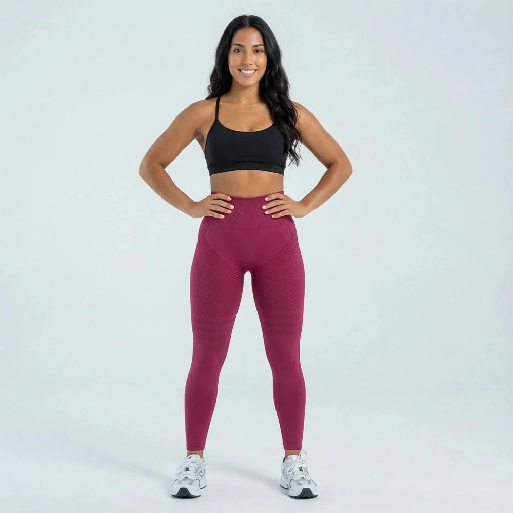 AUREN 3D Leggings - Burgundy