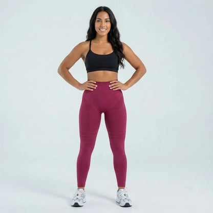 AUREN 3D Leggings - Burgundy