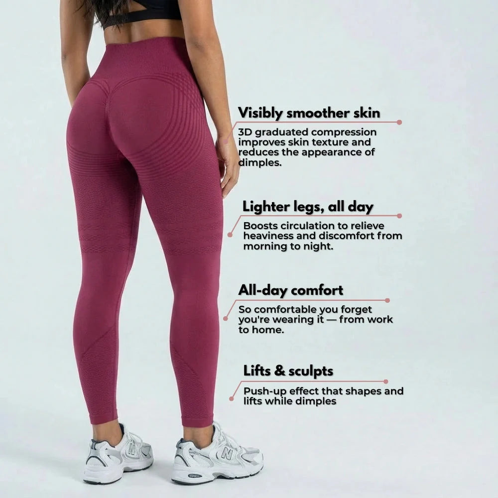 AUREN 3D Leggings - Burgundy