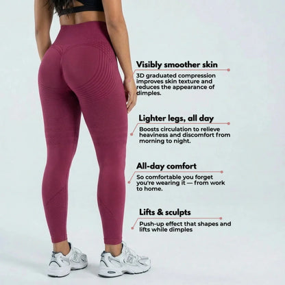 AUREN 3D Leggings - Burgundy