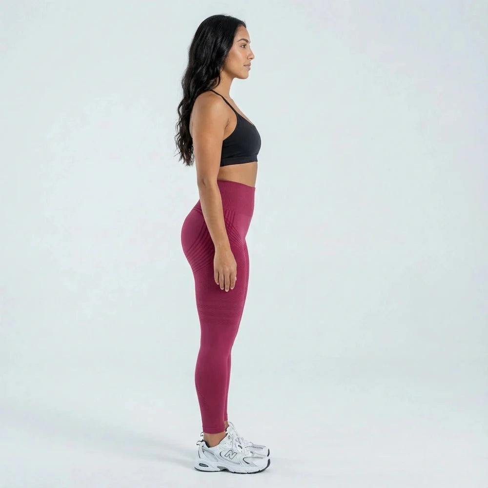 AUREN 3D Leggings - Burgundy