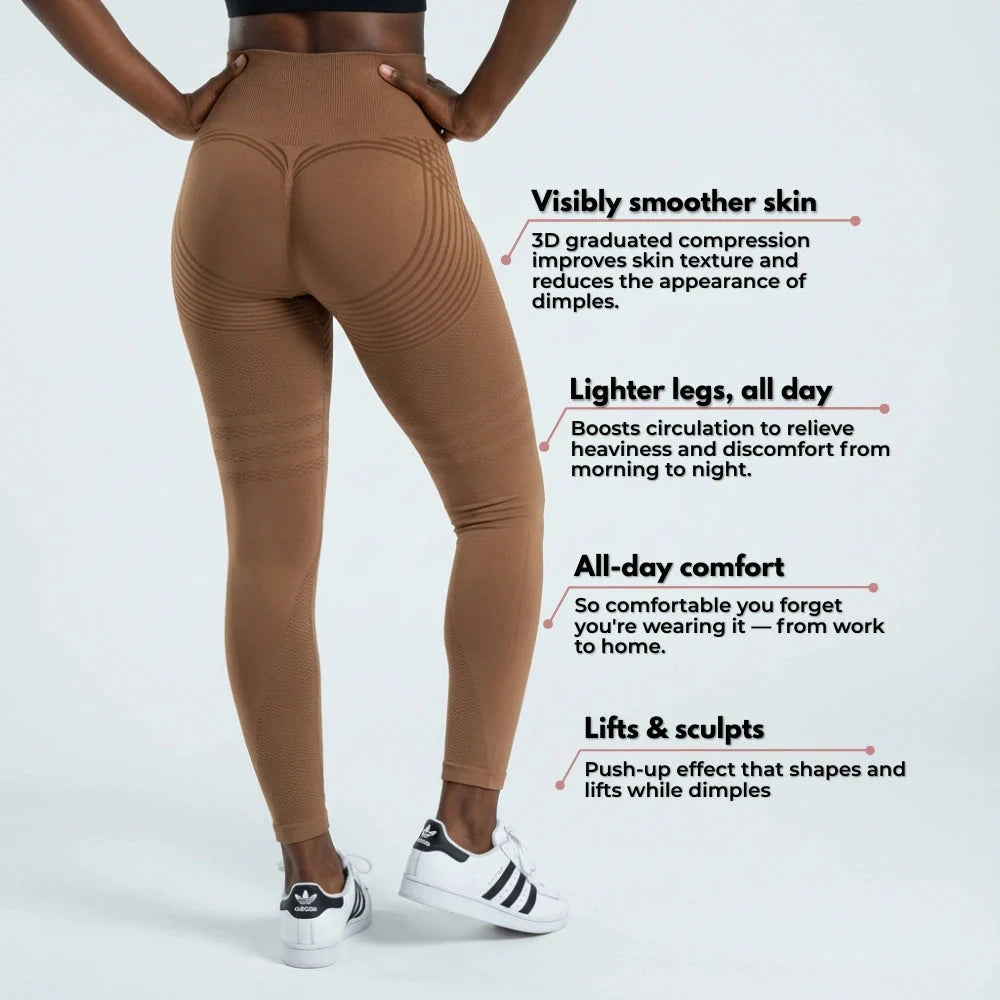 AUREN 3D Leggings - Brown Coffee
