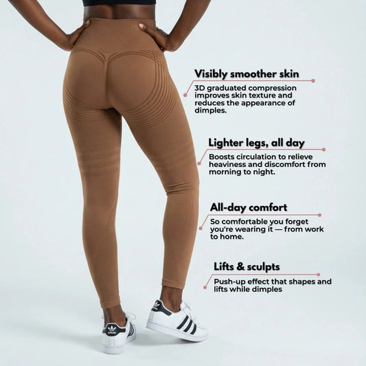 AUREN 3D Leggings - Brown Coffee