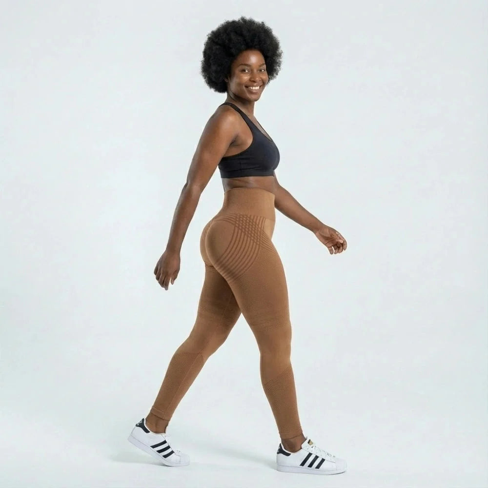 AUREN 3D Leggings - Brown Coffee